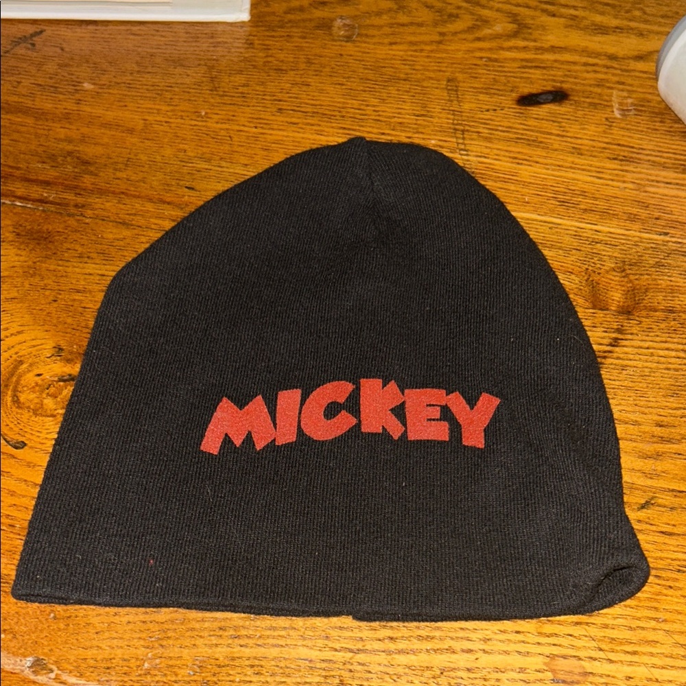 Black Beanie with 'MICKEY' Red Logo